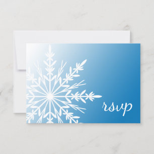 White Snowflake auf Blue Winter Wedding UAWG RSVP Karte