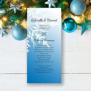 White Snowflake auf dem Blue Winter Wedding Progra Programm