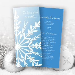 White Snowflake auf dem Blue Winter Wedding Progra Programm