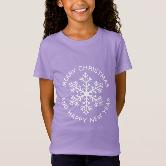 White Snowflake Holiday T - Shirt (Kind) (Vorderseite)