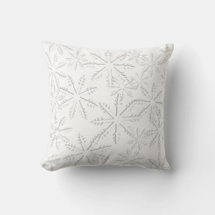 White Snowflake Print Kissen
