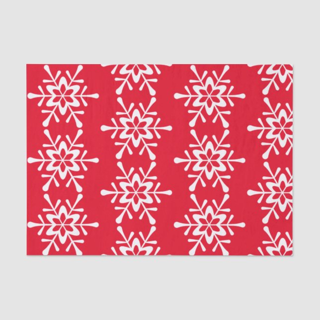 White Snowflake Red Backing Seidenpapier (Vorderseite)