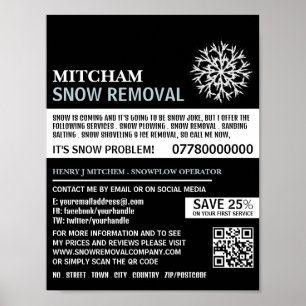 White Snowflake, Snow Removal Company Werbung Poster