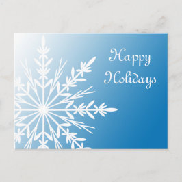 White Snowflake über Blue Business Happy Holidays Feiertagspostkarte