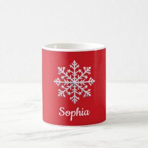 White Snowflake über Personalisierte Weihnachten Kaffeetasse
