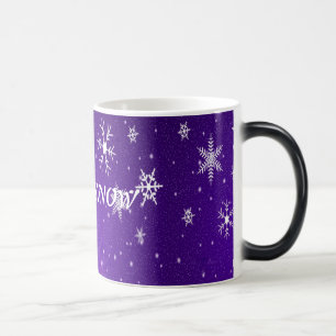 White Snowflakes Blue-Lila Backgrd Morphing Tasse