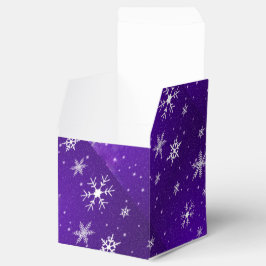 White Snowflakes Blue Lila Classic 2x2 Box Geschenkschachtel