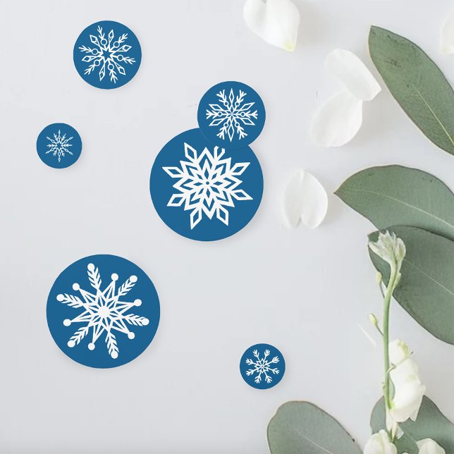 White Snowflakes Sapphire Blue Konfetti (Von Creator hochgeladen)