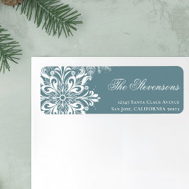 White Snowflakes Weihnachten Rücksendeadresse Adressaufkleber