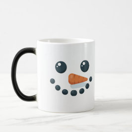 White Snowman Features Carrot Morphing Mug Verwandlungstasse
