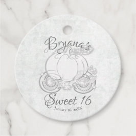 White Sparkling Cinderella Carriage Wedding-Gesche Geschenkanhänger