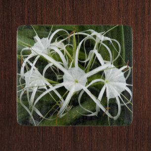White Spider Lilies Floral Schneidebrett