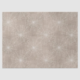 White Spider Webs auf Tan Decoupage Seidenpapier