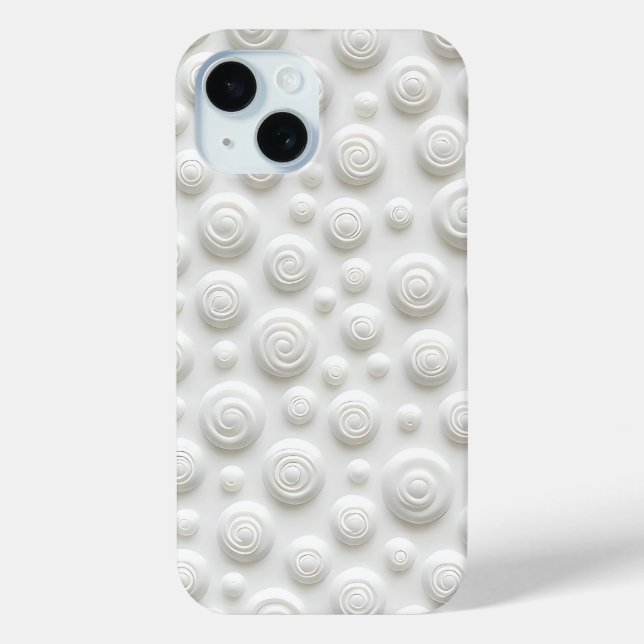 White Spiral iPhone Case Minimal Modern Look (Rückseite)