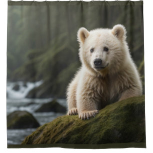 White Spirit Bear Cub Wildlife Duschvorhang