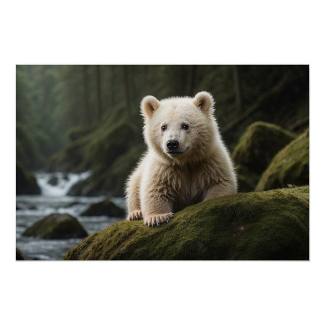 White Spirit Bear Cub Wildlife Poster (Vorderseite)