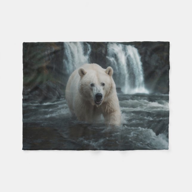 White Spirit Bear Fleecedecke (Vorderseite (Horizontal))