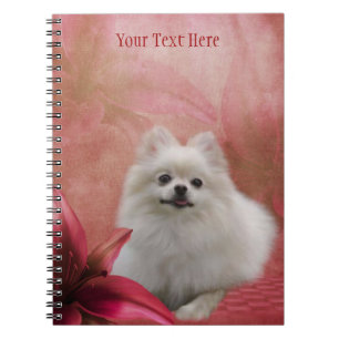 White Spitz Fantasy Dog Kunstbuch Notizblock