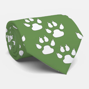 White Sports Mascot CLAW Paw auf Grün Krawatte