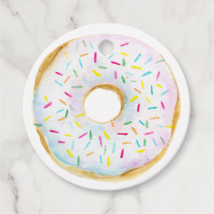 White Sprinkle Donut Babydusche Danke Geschenkanhänger