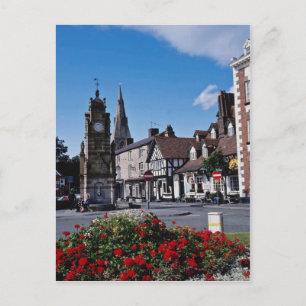 White St. Peter's Square, Ruthin, Clwyd Blume Postkarte