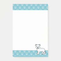 White Staffordshire Bull Terrier Dog Zeichnend