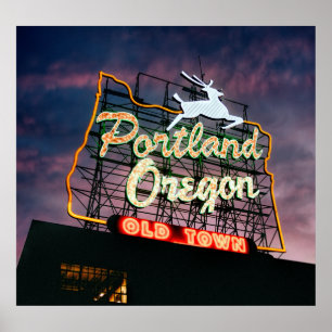 WHITE STAG PORTLAND SIGN POSTER