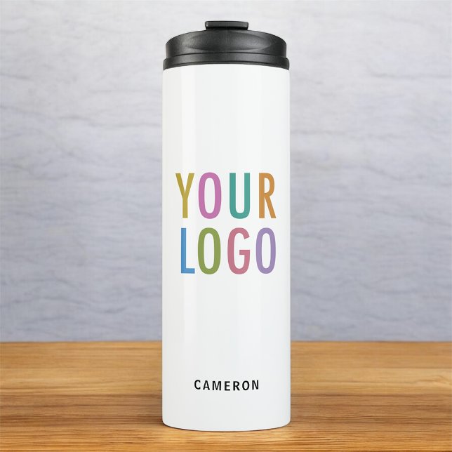 White Stainless Steel Tumbler Business Logo 12 oz Thermosbecher (MISOOK 12 oz White Tumbler with Logo and Name)