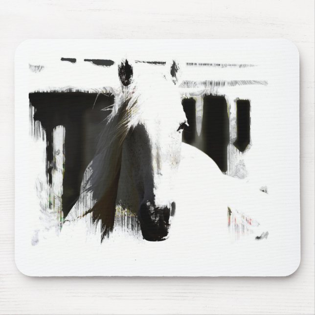 White Stallion Artwork Mousepad (Vorne)