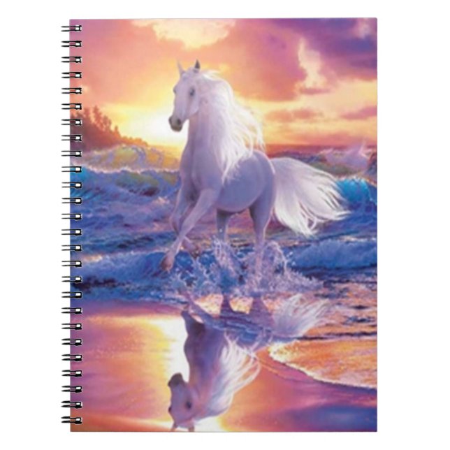 White Stallion Spiral Notebook Notizblock (Vorderseite)