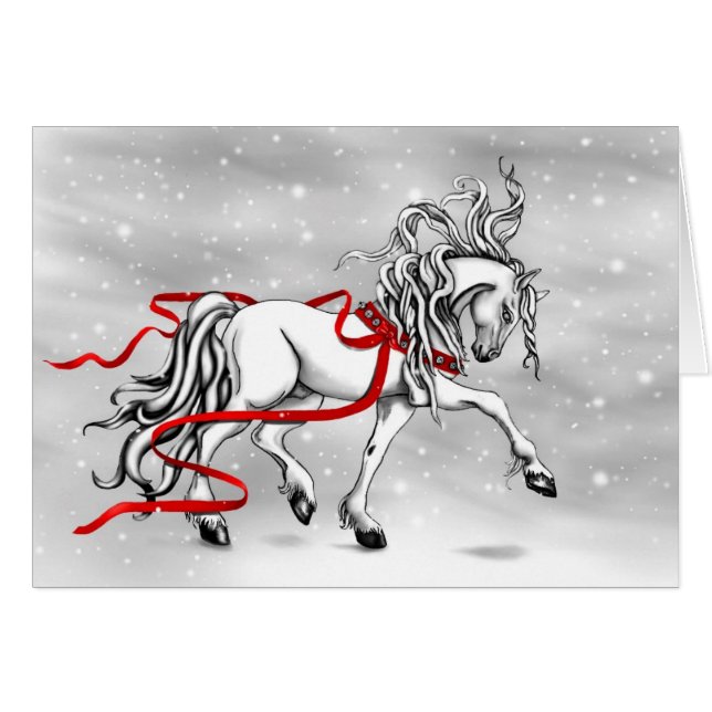 White Stallion Weihnachtsdesign (Vorderseite (Horizontal))