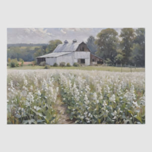White Stalwart Barn Decoupage Seidenpapier