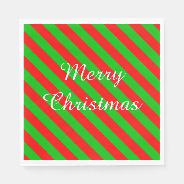 White Standard Napkin/Green/Red Serviette (Vorderseite)