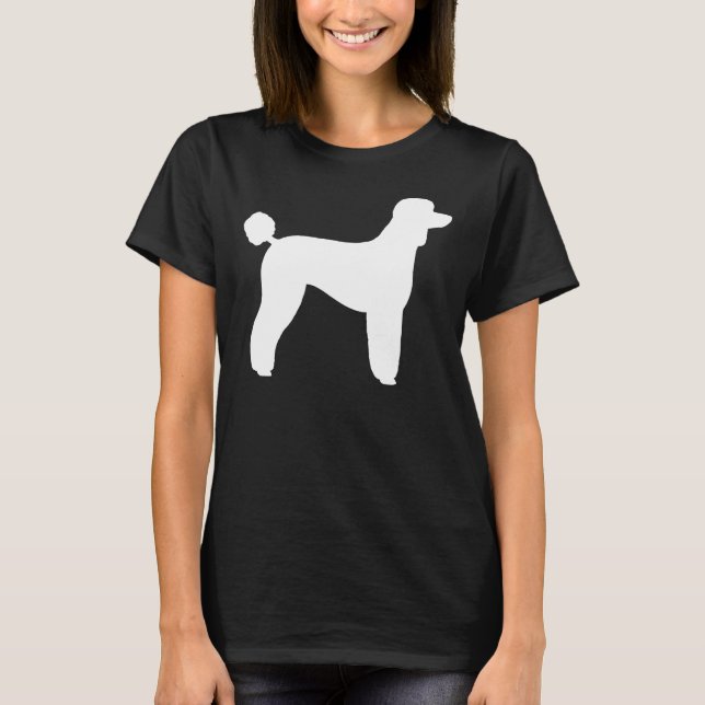 White Standard Poodle Silhouette T-Shirt (Vorderseite)