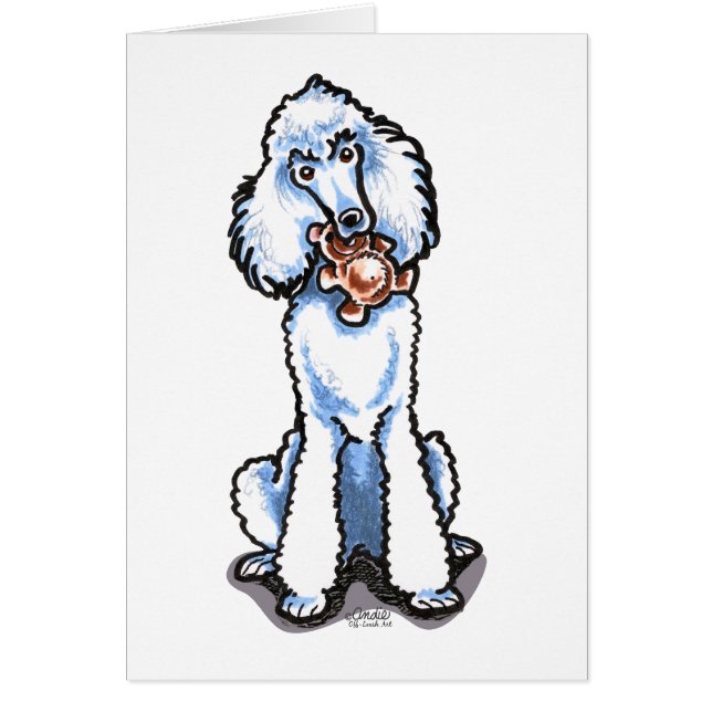 White Standard Poodle Teddy Bear (Vorne)