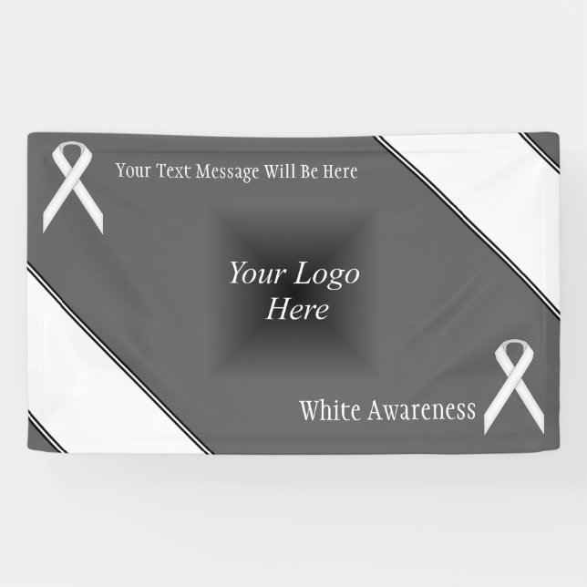 White Standard Ribbon von Kenneth Yoncich Banner (Horizontal)