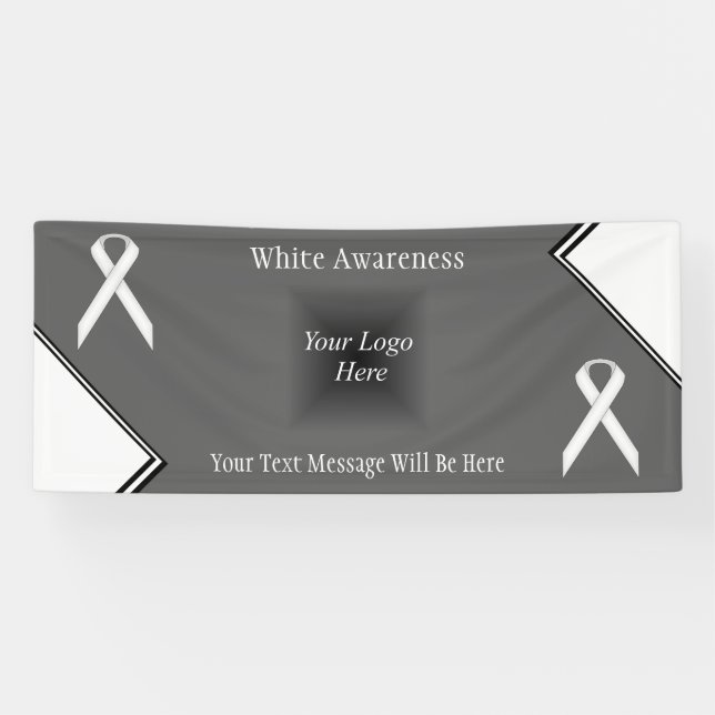 White Standard Ribbon von Kenneth Yoncich Banner (Horizontal)