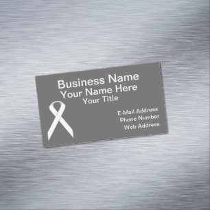 White Standard Ribbon von Kenneth Yoncich Magnetische Visitenkarte