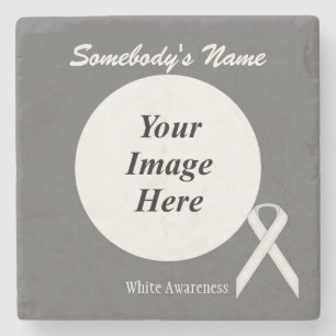 White Standard Ribbon von Kenneth Yoncich Steinuntersetzer