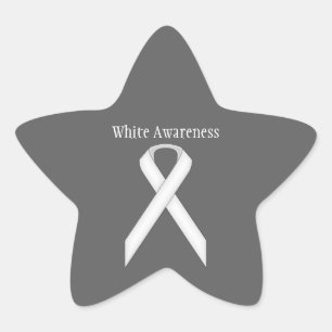 White Standard Ribbon von Kenneth Yoncich Stern-Aufkleber