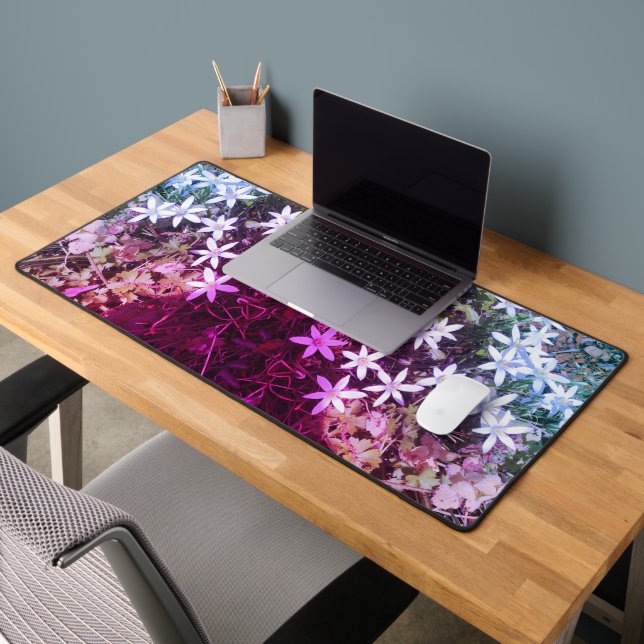 White Star Blumen Desk Mat Schreibtischunterlage (Büro 2)