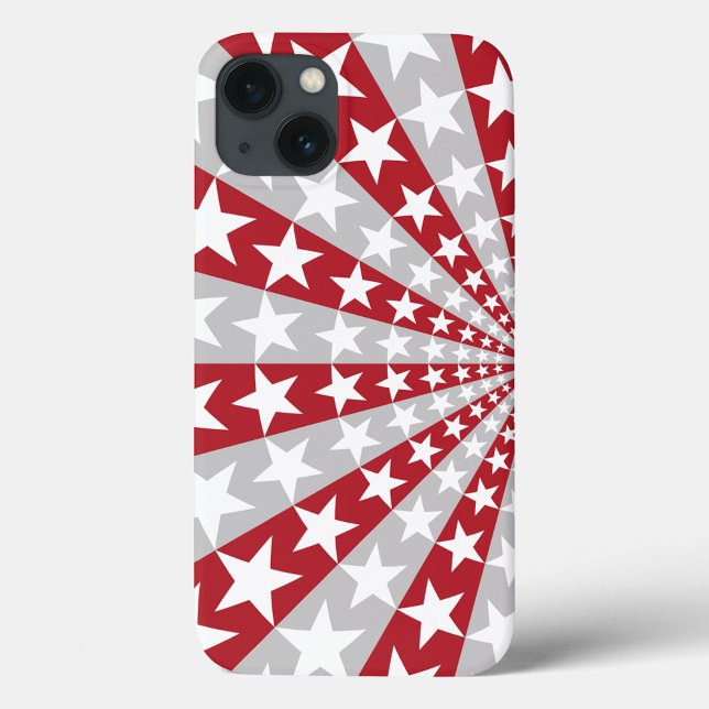 White Star Case-Mate iPhone Hülle (A phone case with a pattern of red and gray stripes radiating from the center!)