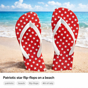 White Star Flip Flops