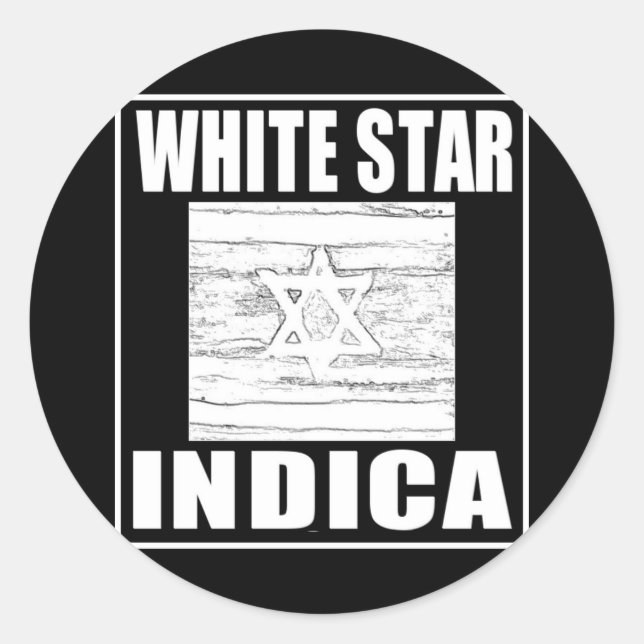 WHITE STAR INDICA RUNDER AUFKLEBER (Vorderseite)