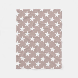 White Star Light Brown Color Design Stars Modern Fleecedecke