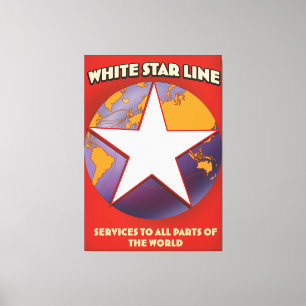 White Star Line Cruise Schiff kommerziell. Leinwan Leinwanddruck