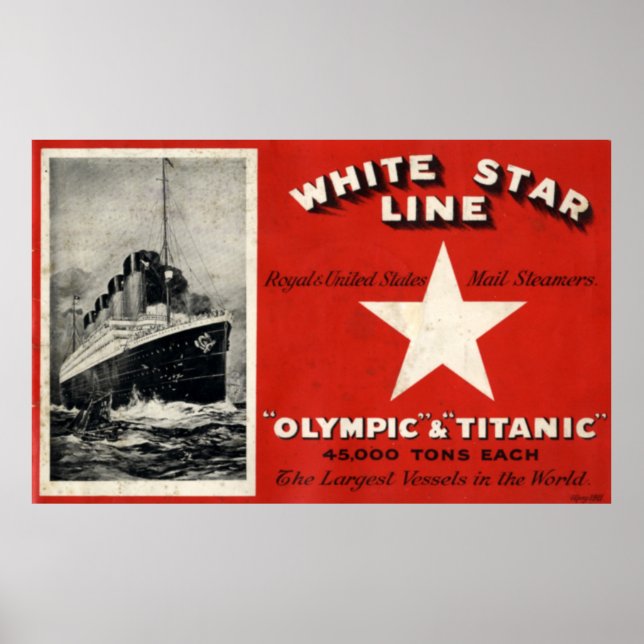 White Star Line Olympia und Titanic Poster (Vorne)