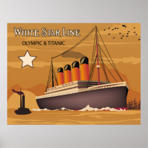 White Star Line, olympisches und Titanic Oversea S Poster