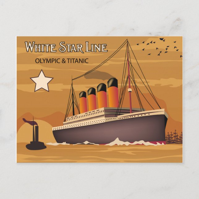 White Star Line, olympisches und Titanic Oversea S Postkarte (Vorderseite)