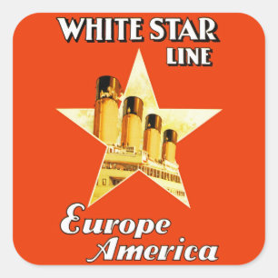 White Star Line Quadratischer Aufkleber